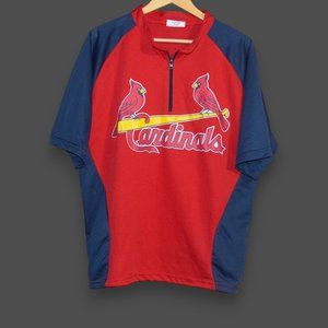 SGA Match Up Promotions St. Louis Cardinals Baseball 1/4 Zip Jersey Shirt Sz XL